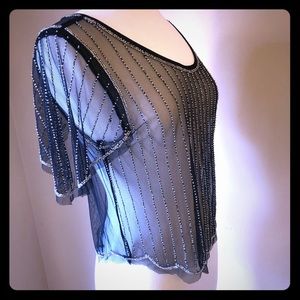 🖤🖤🖤Gorgeous black silver beaded top🖤🖤🖤